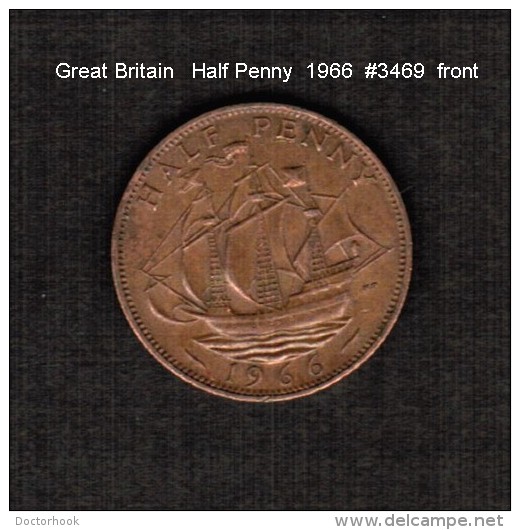 GREAT BRITAIN    1/2  PENNY   1966  (KM # 896) - C. 1/2 Penny