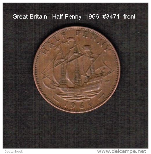 GREAT BRITAIN    1/2  PENNY   1966  (KM # 896) - C. 1/2 Penny