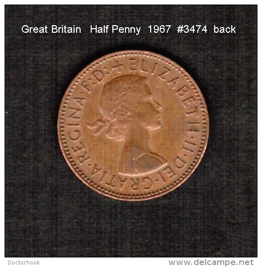 GREAT BRITAIN    1/2  PENNY   1967  (KM # 896) - C. 1/2 Penny