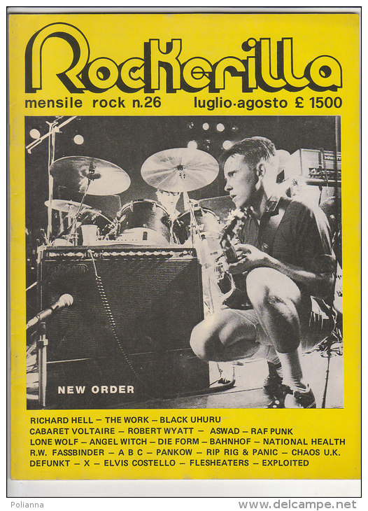 RA#34#02 MENSILE ROCK N.26/1982 ROCKERILLA - RICHARD HELL/ROBERT WYATT/BAHNHOF/PANKOW/CHAO S U.K./ELVIS COSTELLO - Música