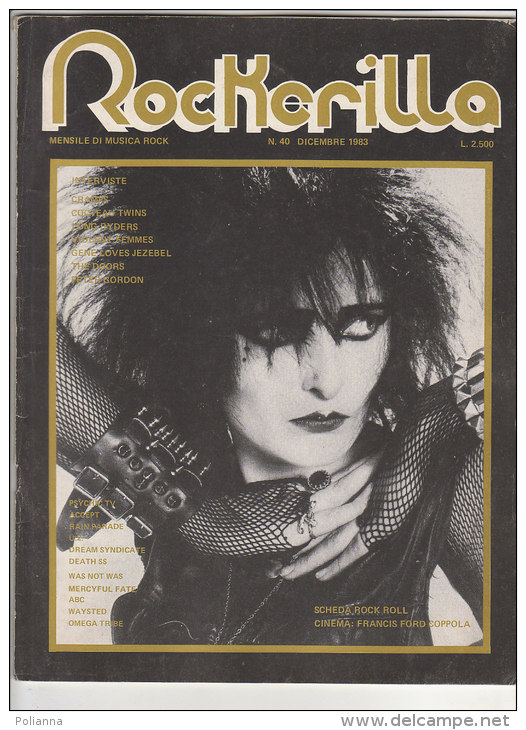 RA#34#12 MENSILE ROCK N.40/1983 ROCKERILLA - SIOUXSIE SIOUX/GENE LOVES JEZEBEL/COCTEAU TWINS/DOORS/PETER GORDON - Musique