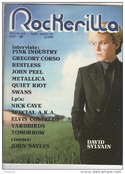 RA#34#19 MENSILE ROCK N.47-48/1984 ROCKERILLA - DAVID SYLVAIN/PINK INDUSTRY/SWANS/GREGORY CORSO/JOHN PEEL/METALLICA - Musica