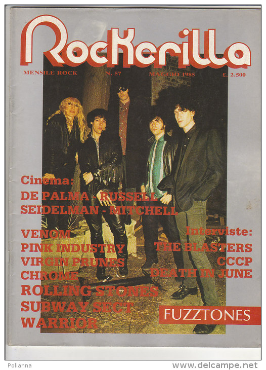 RA#34#27 MENSILE ROCK N.57/1985 ROCKERILLA - THE FUZZTONES/SUBWAY SECT/DEATH IN JUNE/ROLLING STONES/WARRIOR - Música