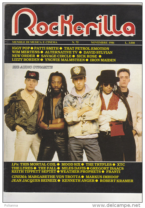 RA#34#41 MENSILE ROCK N.75/1986 ROCKERILLA - BIG AUDIO DYNAMITE/HARD'N'HEAVY/PAT TI SMITH/DAVID SYLVIAN/IGGY POP/SIK ROS - Musique