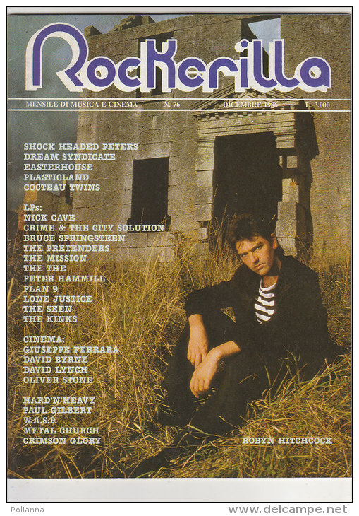 RA#34#42 MENSILE ROCK N.76/1986 ROCKERILLA - ROBYN HITCHCOCK/COCTEAU TWINS/EASTERHOUSE/PLASTIC LAND/DREAM SYNDACATE - Musica