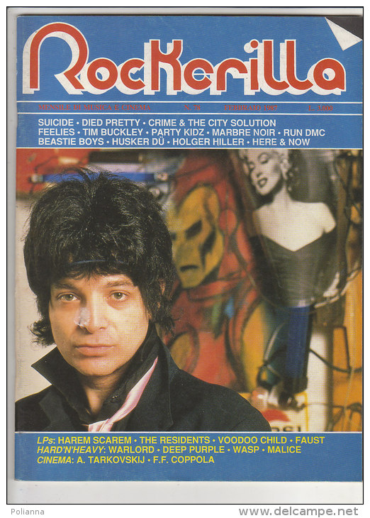 RA#34#43 MENSILE ROCK N.78/1987 ROCKERILLA - ALAN VEGA/SOUL HUNTER/SUICIDE/CRIME &amp; THE CITY SOLUTION/FEELIES/TIM BUC - Musica