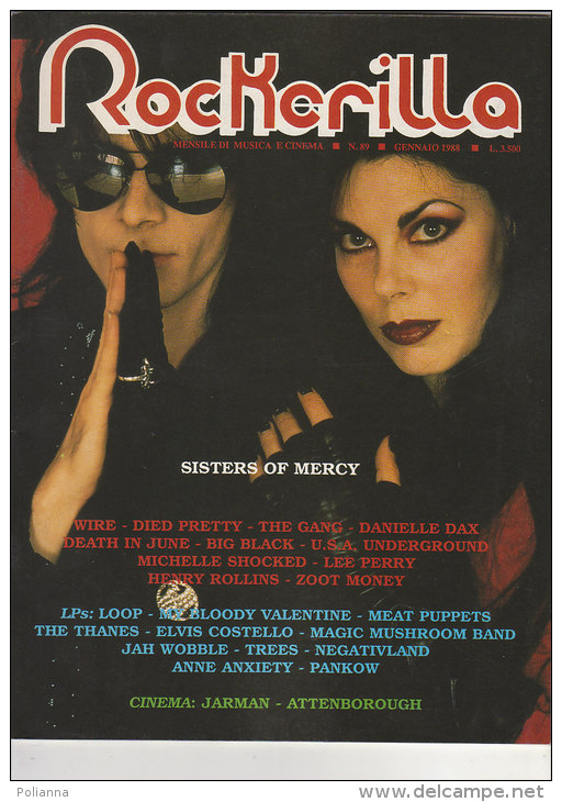 RA#34#52 MENSILE ROCK N.89/1988 ROCKERILLA - SISTERS OF MERCY/DIED PRETTY/THE GANG/MICHELLE SHOCKED/DANIELLE DAX/WIRE - Musique