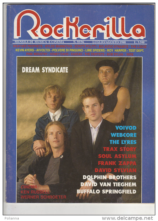 RA#34#57 MENSILE ROCK N.95-96/1988 ROCKERILLA - DREAM SYNDACATE/LINDER/DOLPHIN BROTHERS/THE LYRES/WEBCORE/FRANK ZAPPA - Musique