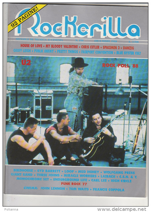 RA#34#61 MENS.ROCK N.100/1988 ROCKERILLA - U2/MY BLOODY VALENTINE/SPACEMEN 3/BLUE OYSTER CULT/CHRIS CUTLER/PRETTY THINGS - Music