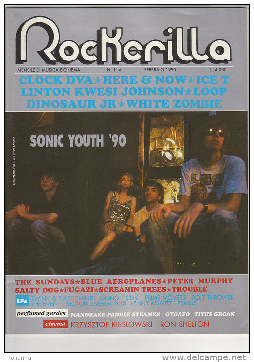 RA#34#67 MEN.ROCK N.114/1990 ROCKERILLA - SONIC YOUTH '90/DINOSAUR JR/CLOCK DVA/L.KWESI JOHNSON/GALEXIE 500/WHITE ZOMBIE - Musica