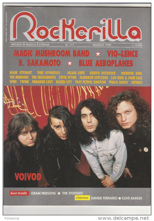 RA#34#69 MENSILE ROCK N.117/1990 ROCKERILLA - VOIVOD/MAGIC MUSHROOM BAND/BLUE AEROPLANES/RYUICHI SAKAMOTO - Musique