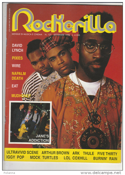 RA#34#72 MENSILE ROCK N.121/1990 ROCKERILLA - DE LA SOUL/ISABELLA ROSSELLINI/JANE'S ADDICTION/WIRE/ULTRAVIVID SCENE - Musique