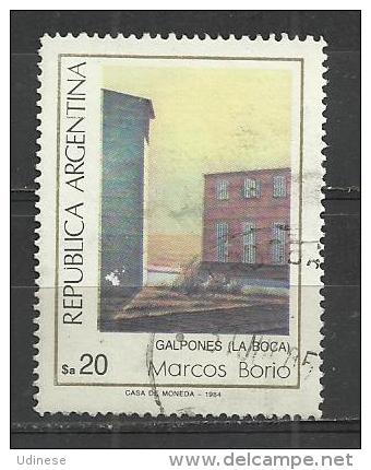 ARGENTINA 1984 - PAINTING BY MARCOS BORIO - USED OBLITERE GESTEMPELT USADO - Used Stamps