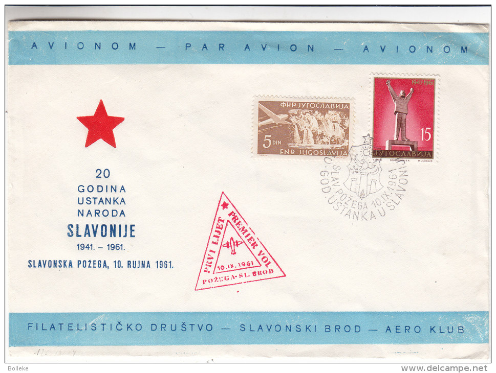 Avions - Yougoslavie - Lettre De 1961 ° - Premier Vol - Covers & Documents