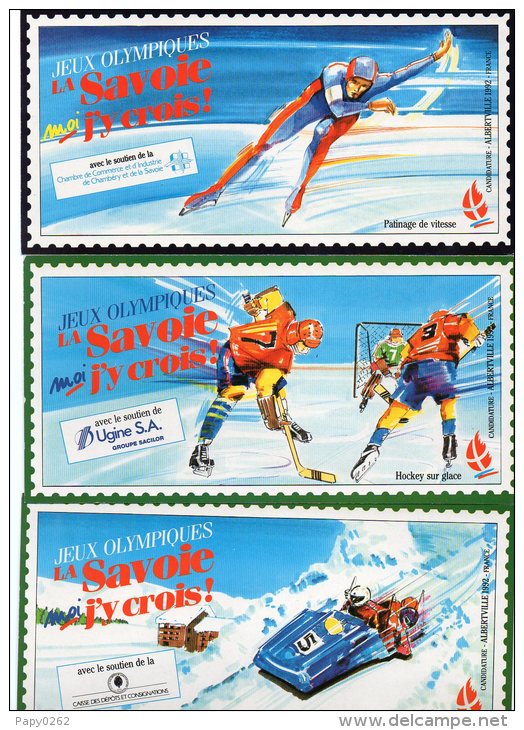28F) D 73- ALBERVILLE - 16 C P 21cmx10cm5 Pour Soutenir Les Jeux Olympiques D´hiver 1992 - Olympic Games