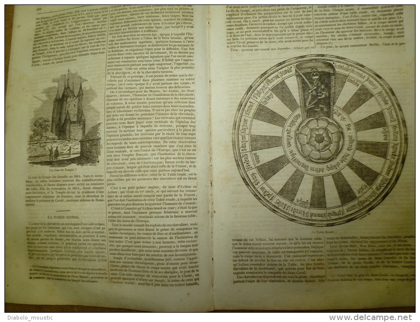 3 Juillet 1834 MAGASIN UNIVERSEL :Tour Du Beffroy à GAND ;La Table Ronde(St-Gréal);Ecriture-symbole;Origine Des Cloches - 1800 - 1849