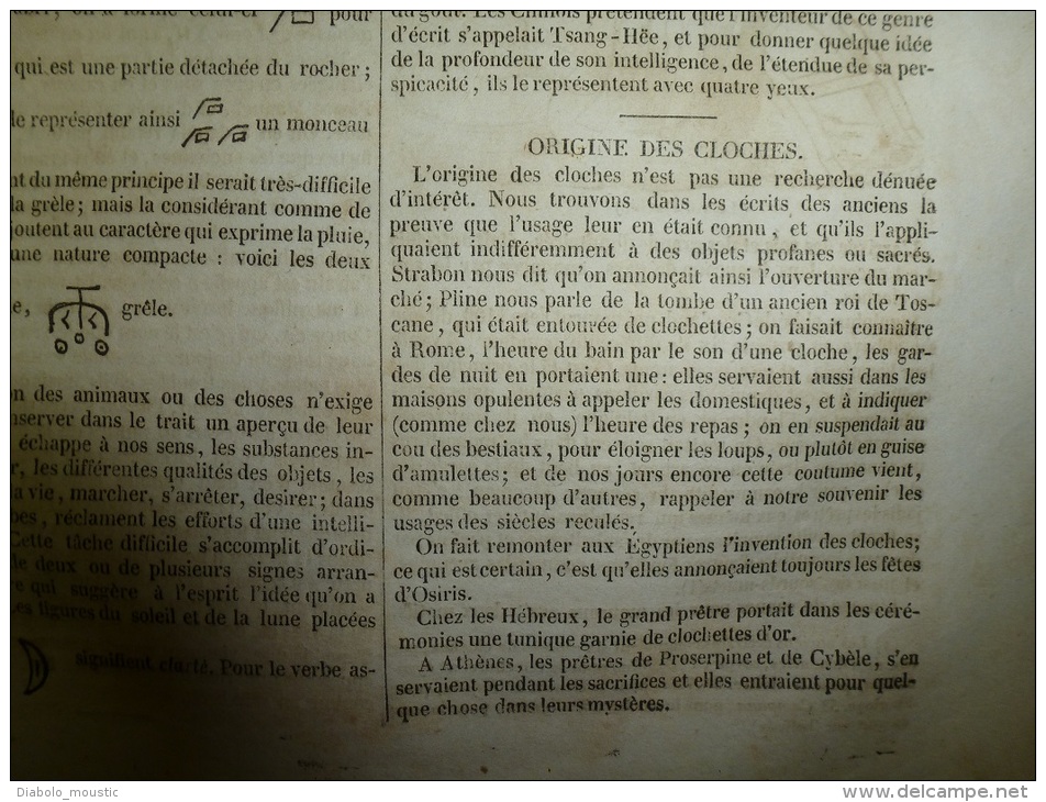 3 Juillet 1834 MAGASIN UNIVERSEL :Tour Du Beffroy à GAND ;La Table Ronde(St-Gréal);Ecriture-symbole;Origine Des Cloches - 1800 - 1849