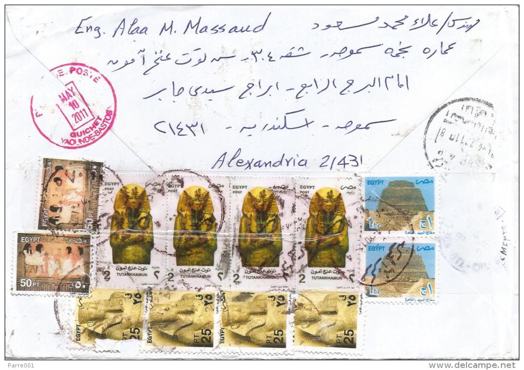 Egypt 2011 Markaz El Zaraka Piramid Tutanchamon Farao Barcoded Registered Cover - Brieven En Documenten