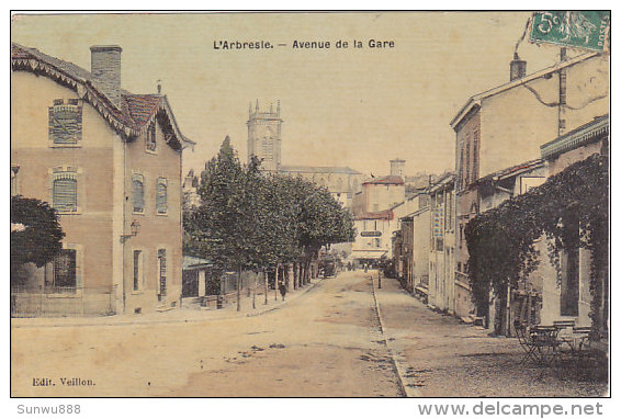 59 - L´Arbresle - Avenue De La Gare (colorisée, Edit Veillon - L'Abresle