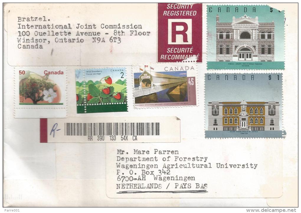 Canada 1996 Windsor Buildings Barcoded Registered Cover - Brieven En Documenten