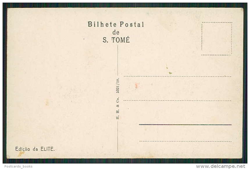 Postal Antigo SÃO TOMÉ E PRINCIPE / ILHA DO PRINCIPE Rua General Calheiros. Edição Da Elite H.H. Old Postcard AFRICA - Sao Tome Et Principe