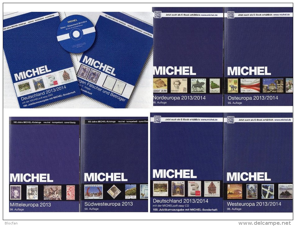 Stamp Europa A-Z 2013/2014 Catalogue New 465€ MICHEL Part 1-7 Plus Germany Stamps D A B BG SF UK P I E NL N CH S TR L DK - Collections