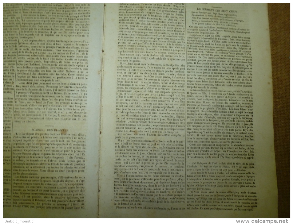 31 Juillet 1834 MAGASIN UNIVERSEL: Fontainebleau; Le Sommeil Des Plantes; Serment Des 7 Chefs ;STONHENGE Des Druides; - 1800 - 1849