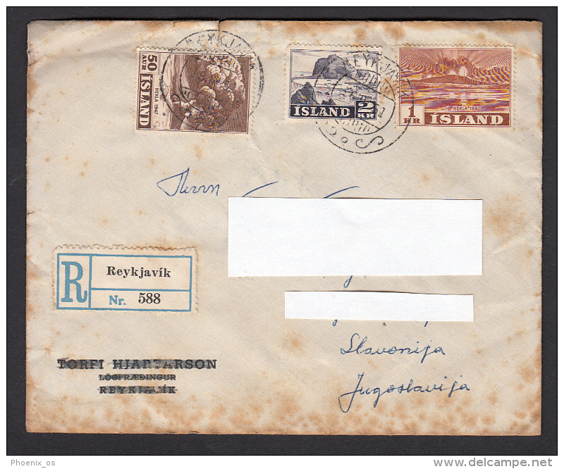 ICELAND / ISLAND - Reykjavik, Year 1951, Cover, Registered - Lettres & Documents