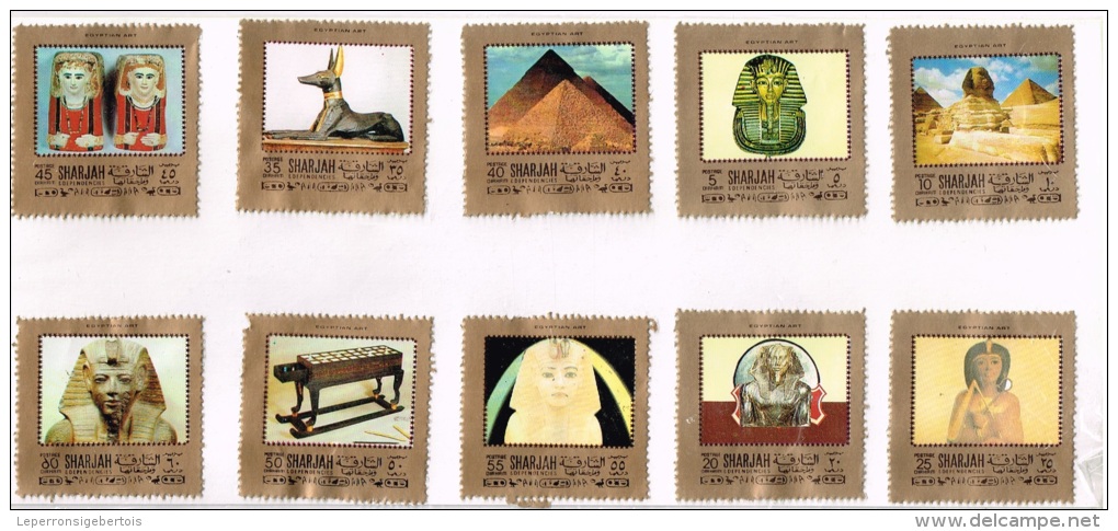 Egypte  SHARJAH  2  Blocs De 10 Timbres Sous Cellophane Egypte Pharaons - Autres & Non Classés