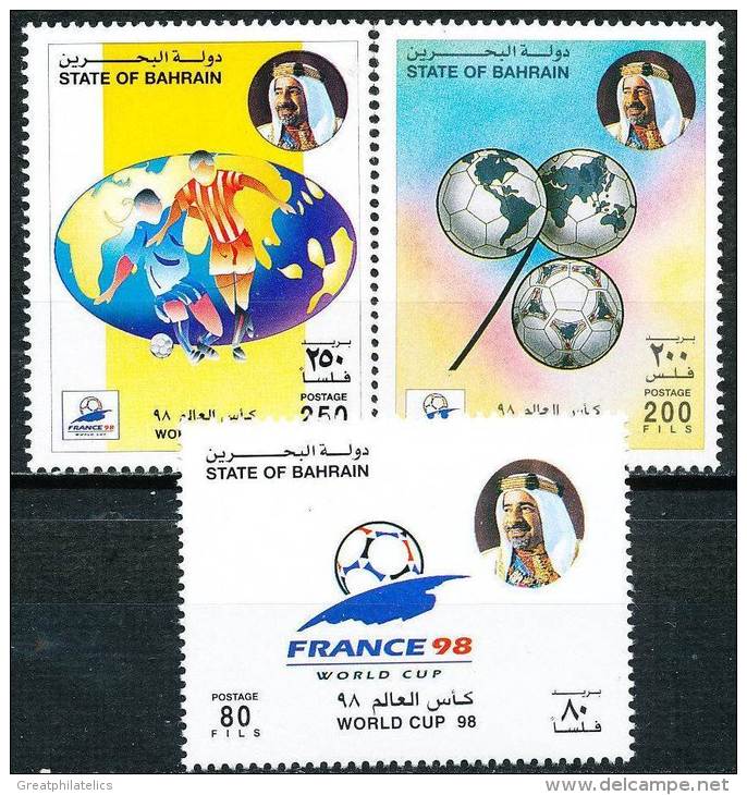 BAHRAIN 1998 WORLD CUP FOOTBALL / SOCCER  SCARCE SC# 511-513  MNH (D01) - Bahreïn (...-1965)