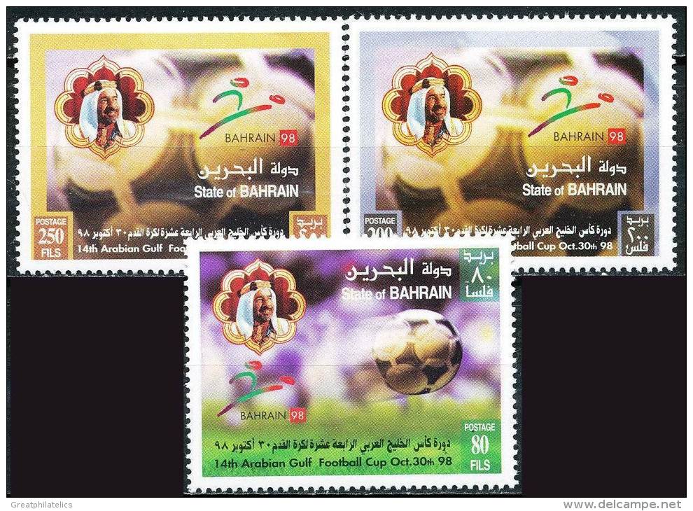 BAHRAIN 1998 GULF CUP FOOTBALL / SOCCER  SCARCE SC# 514-16  MNH (D01) - Bahrain (...-1965)