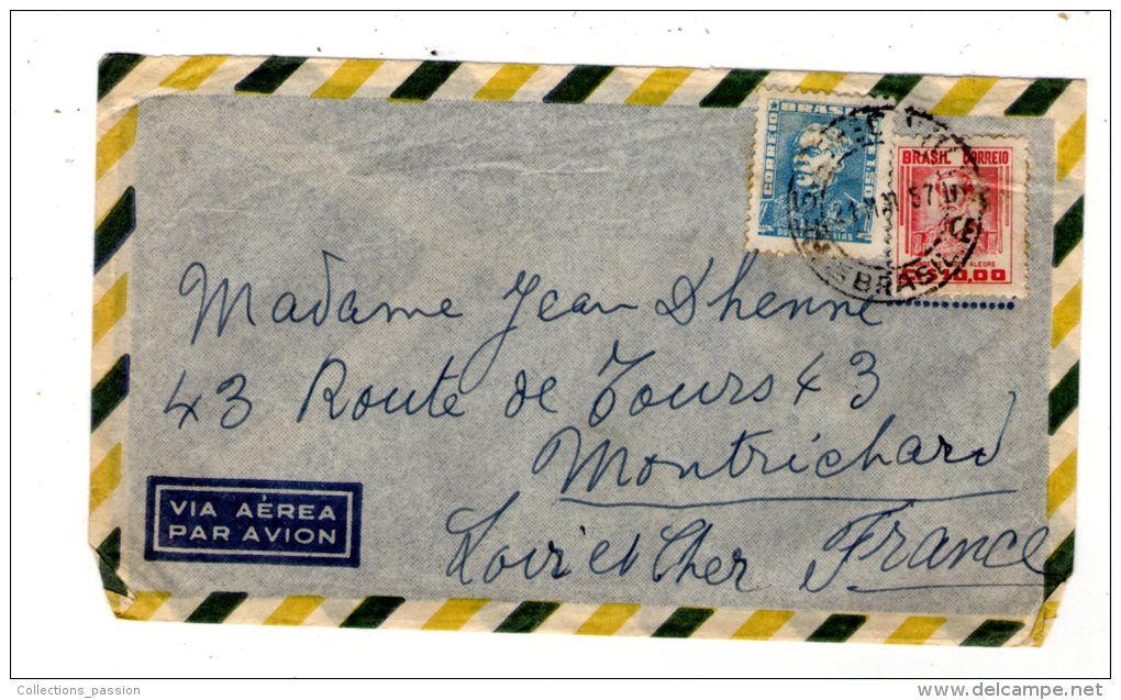 Lettre , BRASIL ,  Via Aéra , 1957 - Lettres & Documents