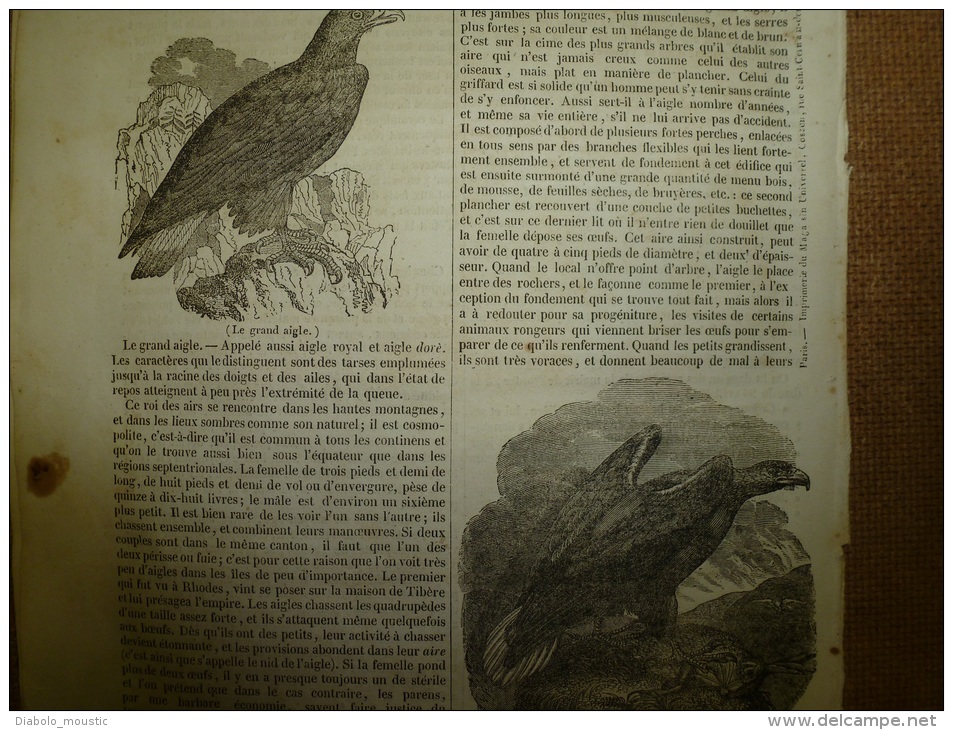 28 Août 1834 MAGASIN UNIVERSEL: Eglise Saint-Denis; Abbaye Saint-Wandrille; Les Carabins; Les Aigles - 1800 - 1849