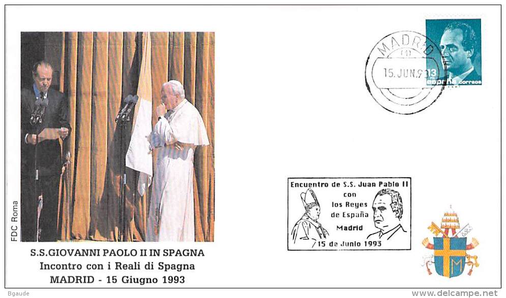 ESPAGNE   CATHOLIQUE VOYAGE  PAPE  JEAN PAUL II   Pope John Paul II Papst Johannes Paul II  PAPA Jonas Paulius II - Storia Postale
