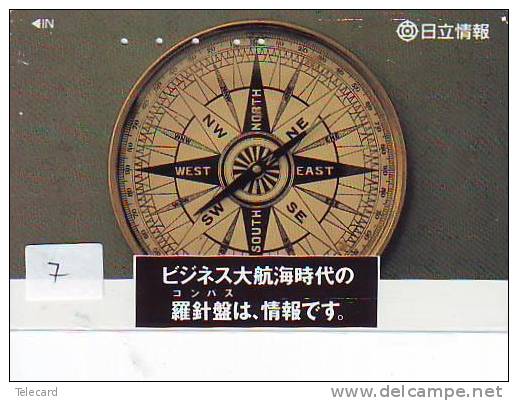 Compass Boussole Kompaß Kompas Sur Telécarte JAPAN (7) East West South North - Astronomie