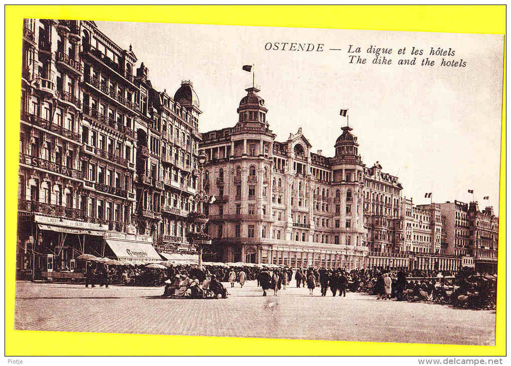 * Oostende - Ostende - Ostend (Kust - Littoral) * (C.D. Ostende) La Digue Et Les Hotels, Animée, Guinness, Café, Dijk - Oostende