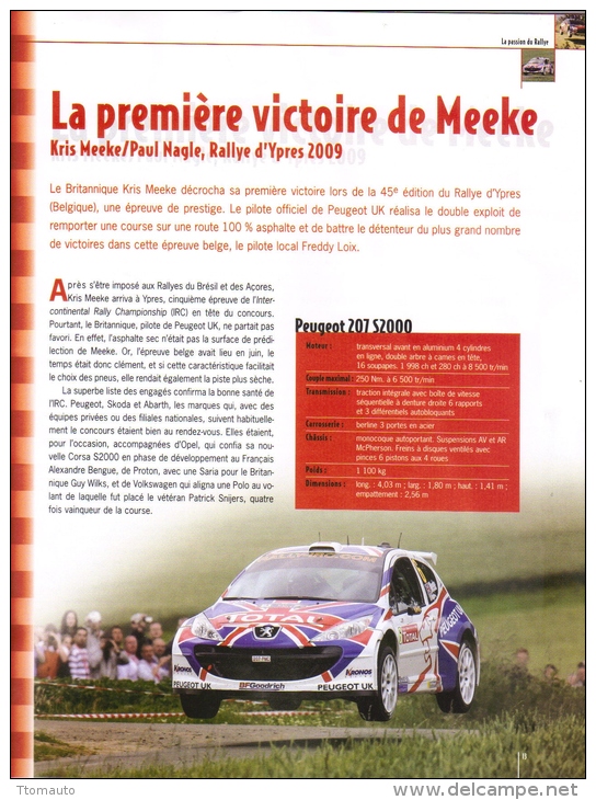 Fascicule - La Passion Du Rallye No 2 - Peugeot 207 S2000 - Kris Meeke/Paul Nagle  - Rally Ypres 2009 - Auto/Moto