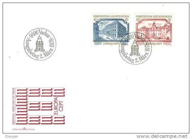 LIECHTENSTEIN  1978  EUROPA CEPT FDC - 1978