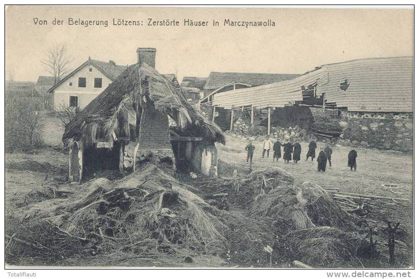 Marczynawolla Belagerung Lötzen Zerstörte Häuser Gi&#380;ycko Belebt Einwohner Feldpost 31.5.1915 Armierungsbataillon Nr - Ostpreussen