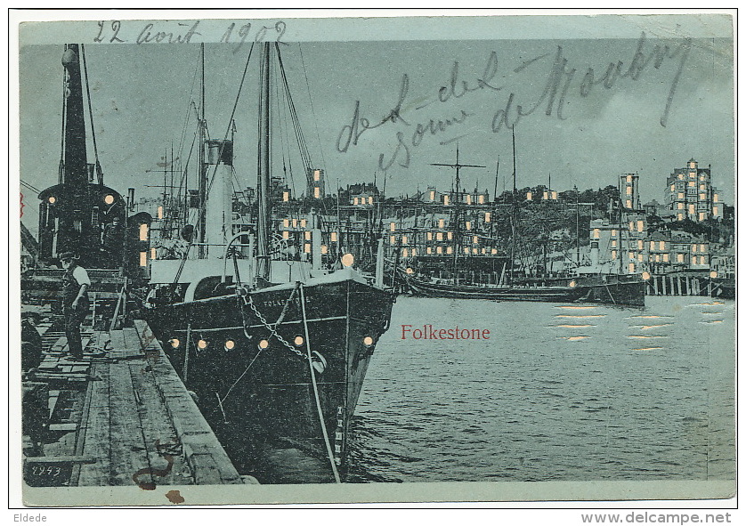 Folkestone Hold To Light A La Lumiere 4943 P. Used 1902 Ship Folkestone - Folkestone