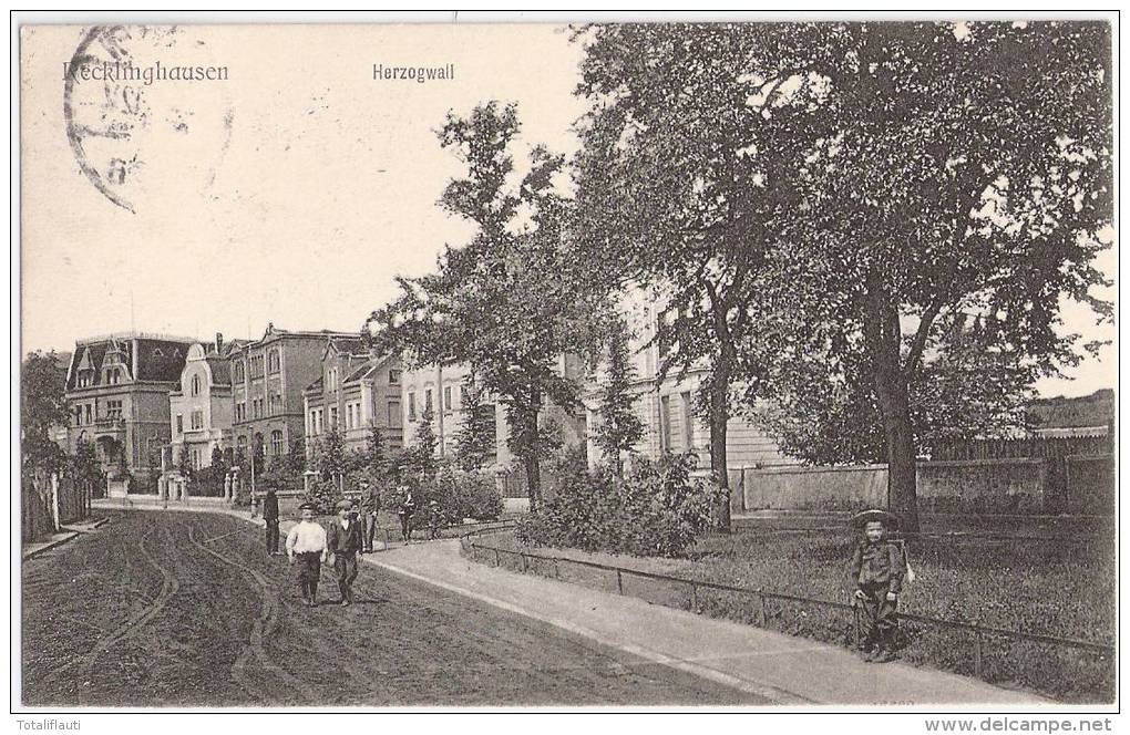 RECKLINGHAUSEN Herzogwall Belebt Kinder Auf Dem Schulweg 16.4.1907 Gelaufen - Recklinghausen