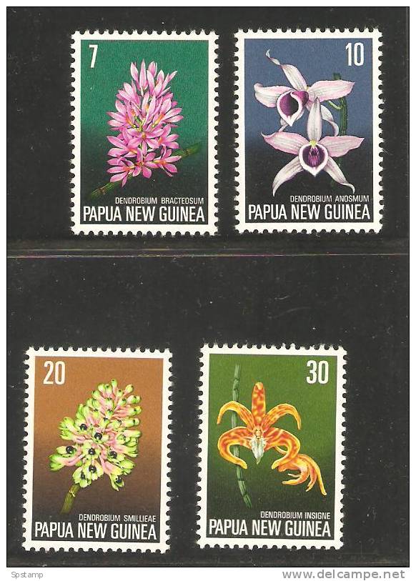 Papua New Guinea 1974 Flower Set 4 MNH Orchids - Papouasie-Nouvelle-Guinée