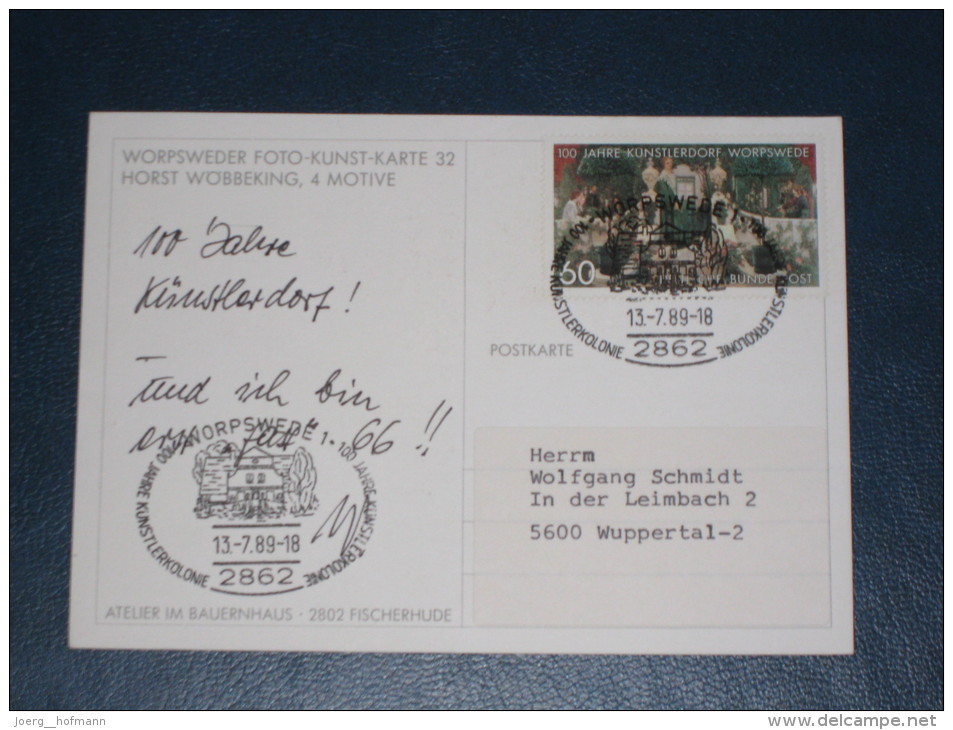 Karte Germany Bund Sonderstempel 1980 2862 Worpswede 100 Jahre Künstlerkolonie Bildpostkarte - Franking Machines (EMA)