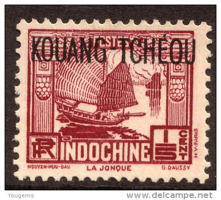 China France P.O. 1937-41 15c "KOWANG-TCHEOU" Overprint MLH - Timbres-taxe