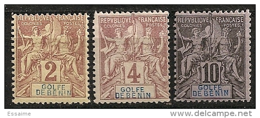 Golfe Du Bénin. 1893. N° 21,22,24.  Neuf * MH - Sonstige & Ohne Zuordnung