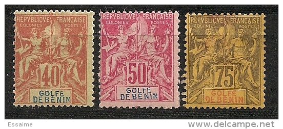 Golfe Du Bénin. 1893. N° 29,30,31.  Neuf * MH - Autres & Non Classés