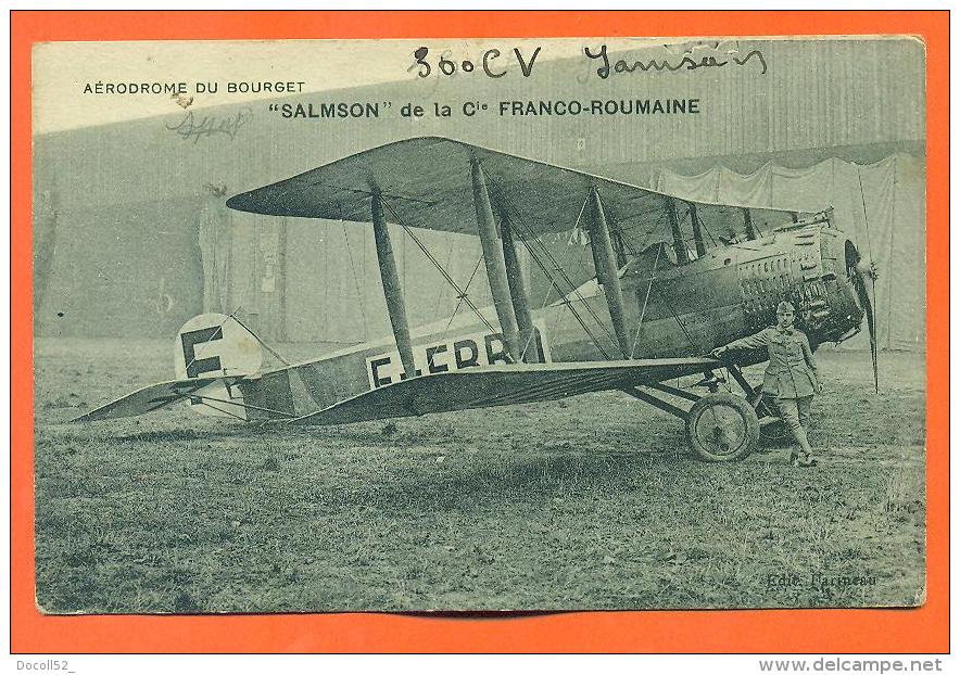 Dpt  93  Aerodrome Du Bourget  "  Salmson De La Cie Franco - Roumaine " - Le Bourget