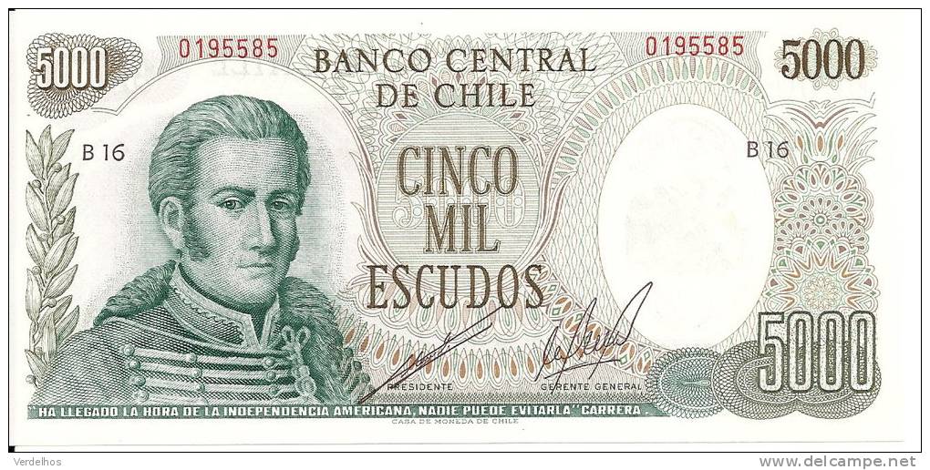 CHILI 5000 ESCUDOS ND UNC P 147 B - Chile