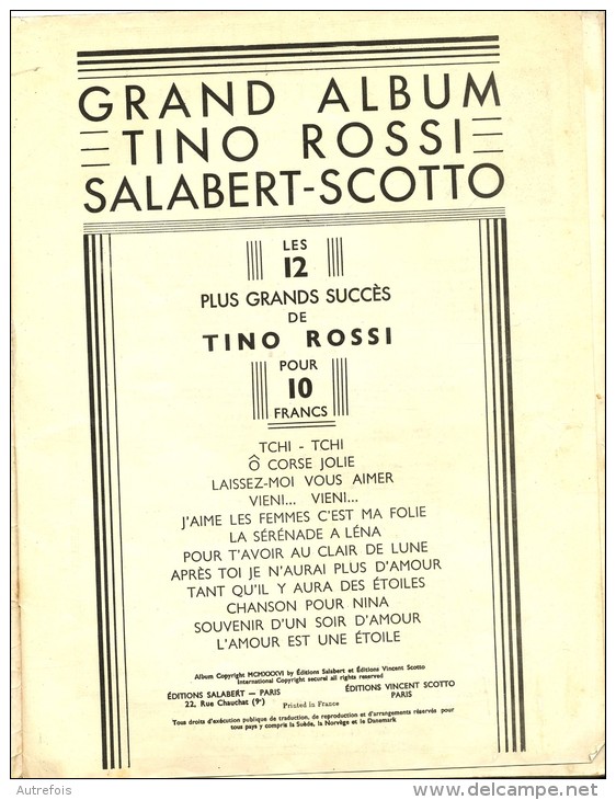 GRAND ALBUM  -  TINO ROSSI  -  SALABERT  -  SCOTTO  - - Música