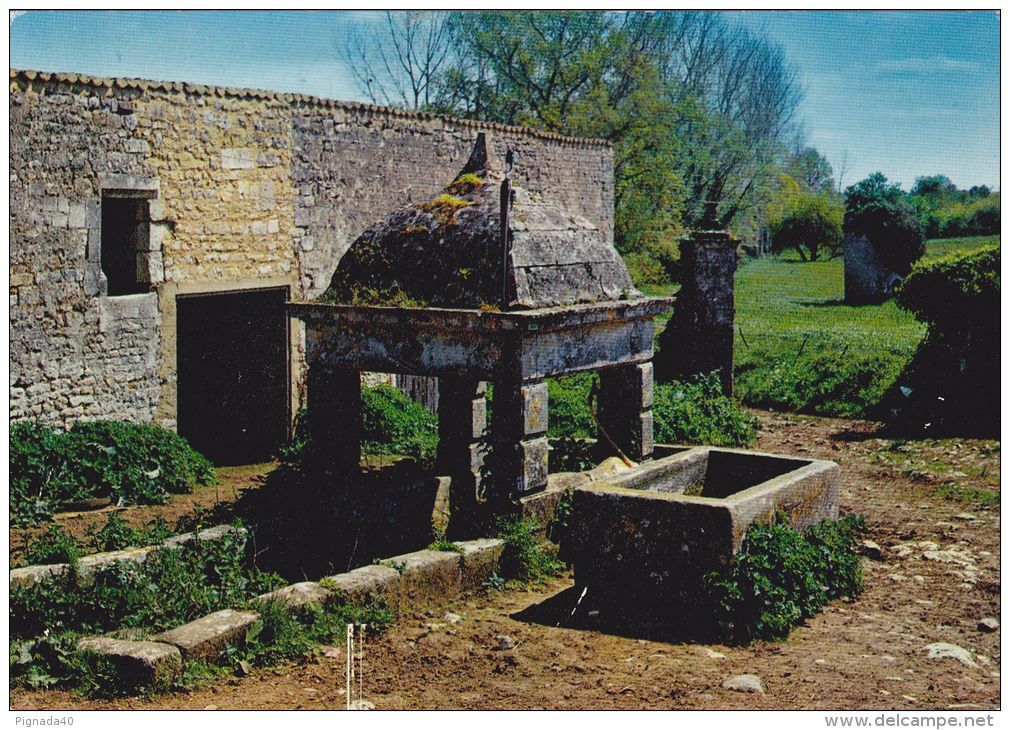 Cp , RÉGIONS , POITOU-CHARENTES , La Saintonge , Un Vieux Puits Renaissance Et Son Timbre - Poitou-Charentes